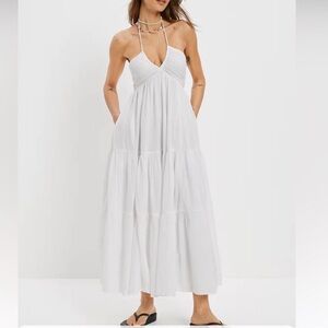 American Eagle Ruched Halter Midi Dress XS NWOT